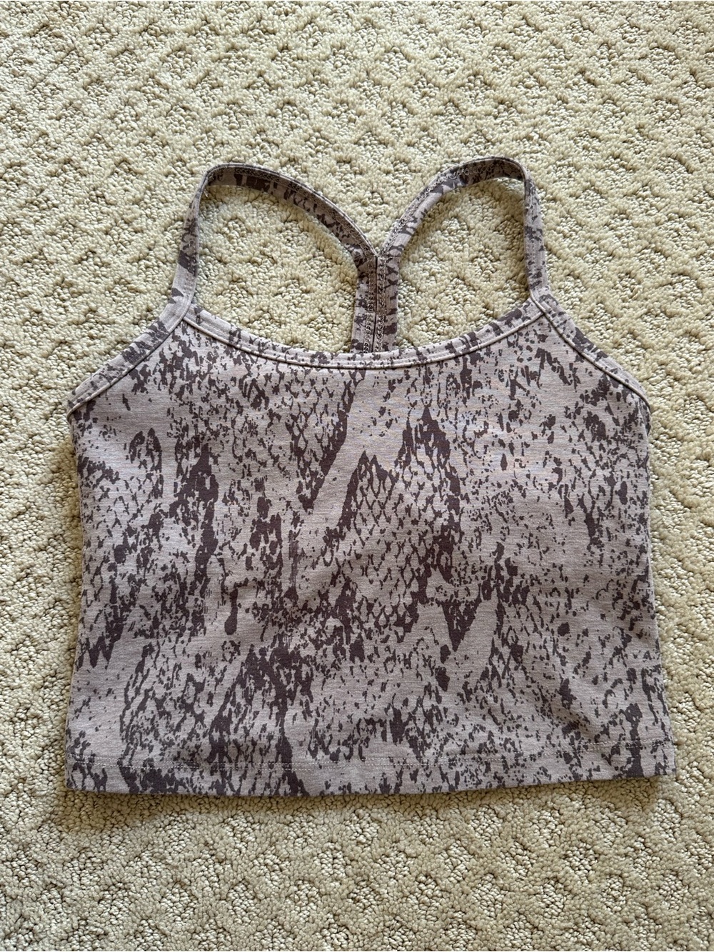 Beyond Yoga Women's Neutral Snake Printed Racerback Cropped Tank, Size XS